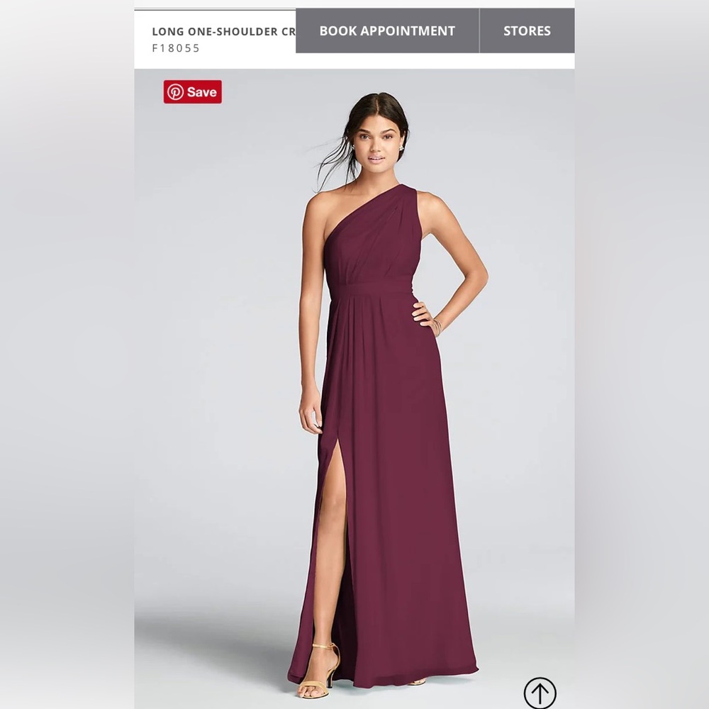 David’s Bridal Bridesmaid Gown in Wine. NWT